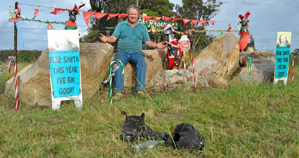 Santa was stolen from Gerard Wren’s Christmas display last Friday. Santa was stolen from Gerard Wren’s Christmas display last Friday.